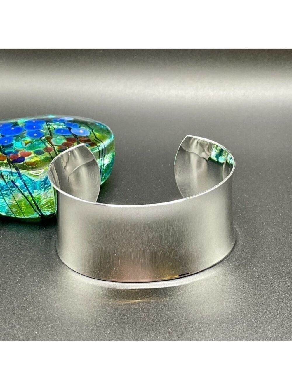 Sterling Silver 925 Wide Cuff Bracelet #1165 - Picture 5 of 9